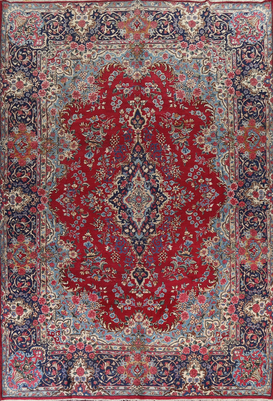 Vegetable Dye Red Yazd Persian Area Rug 10x14