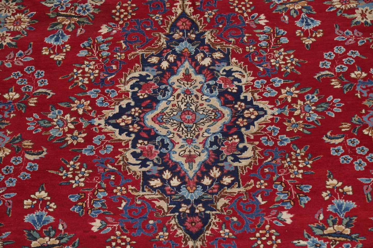 Vegetable Dye Red Yazd Persian Area Rug 10x14