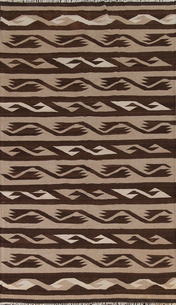 Natural Dye Tribal Kilim Oriental Wool Rug 5x10