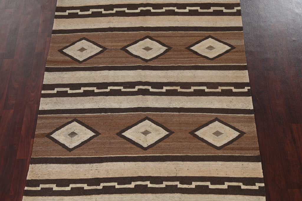 Geometric Kilim Natural Dye Wool Rug 6x10