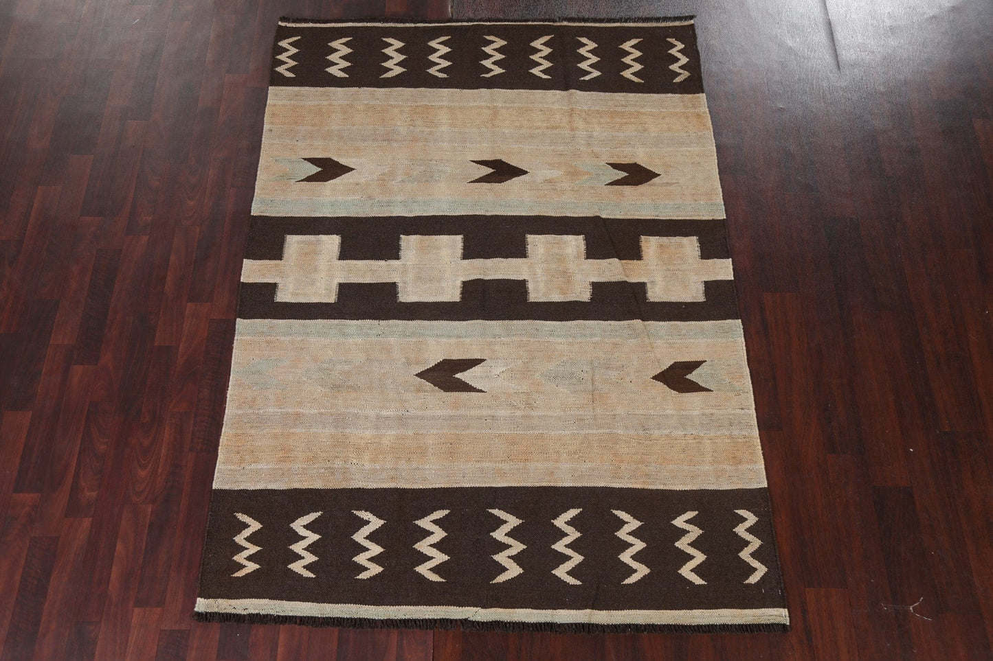 Natural Dye Kilim Oriental Wool Rug 6x8