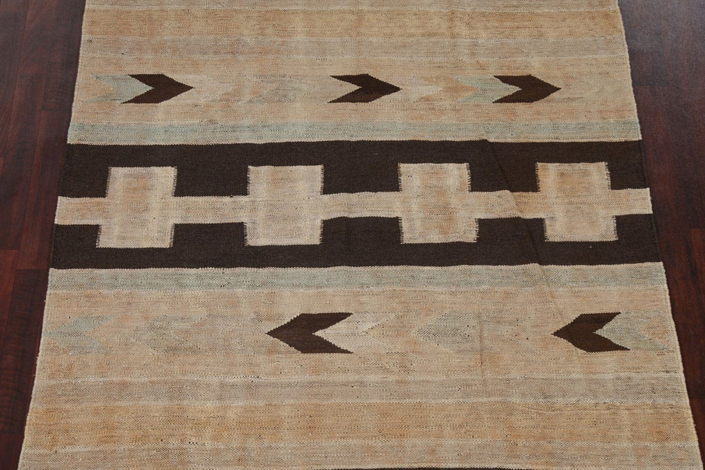 Natural Dye Kilim Oriental Wool Rug 6x8