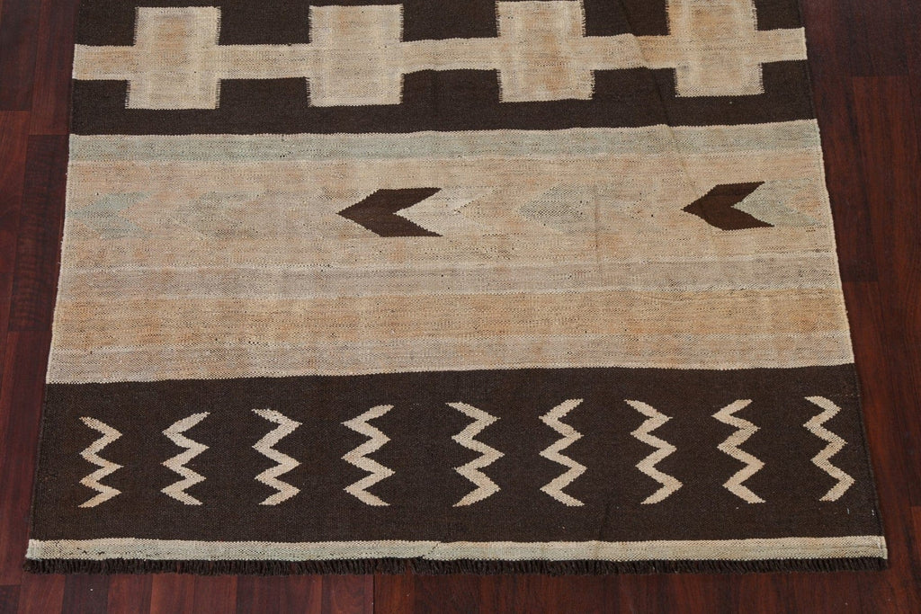 Natural Dye Kilim Oriental Wool Rug 6x8