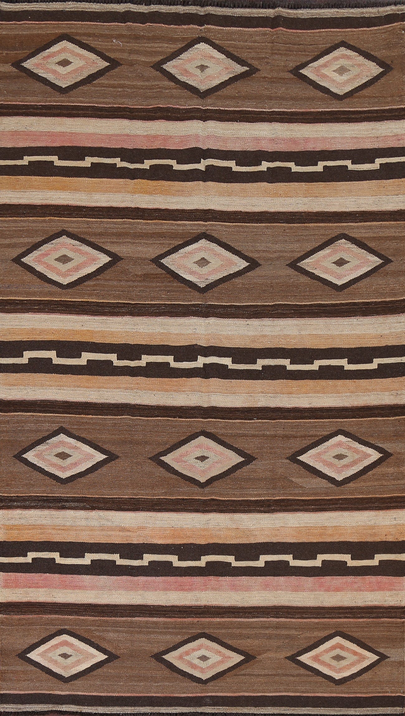Natural Dye Kilim Oriental Wool Rug 5x10