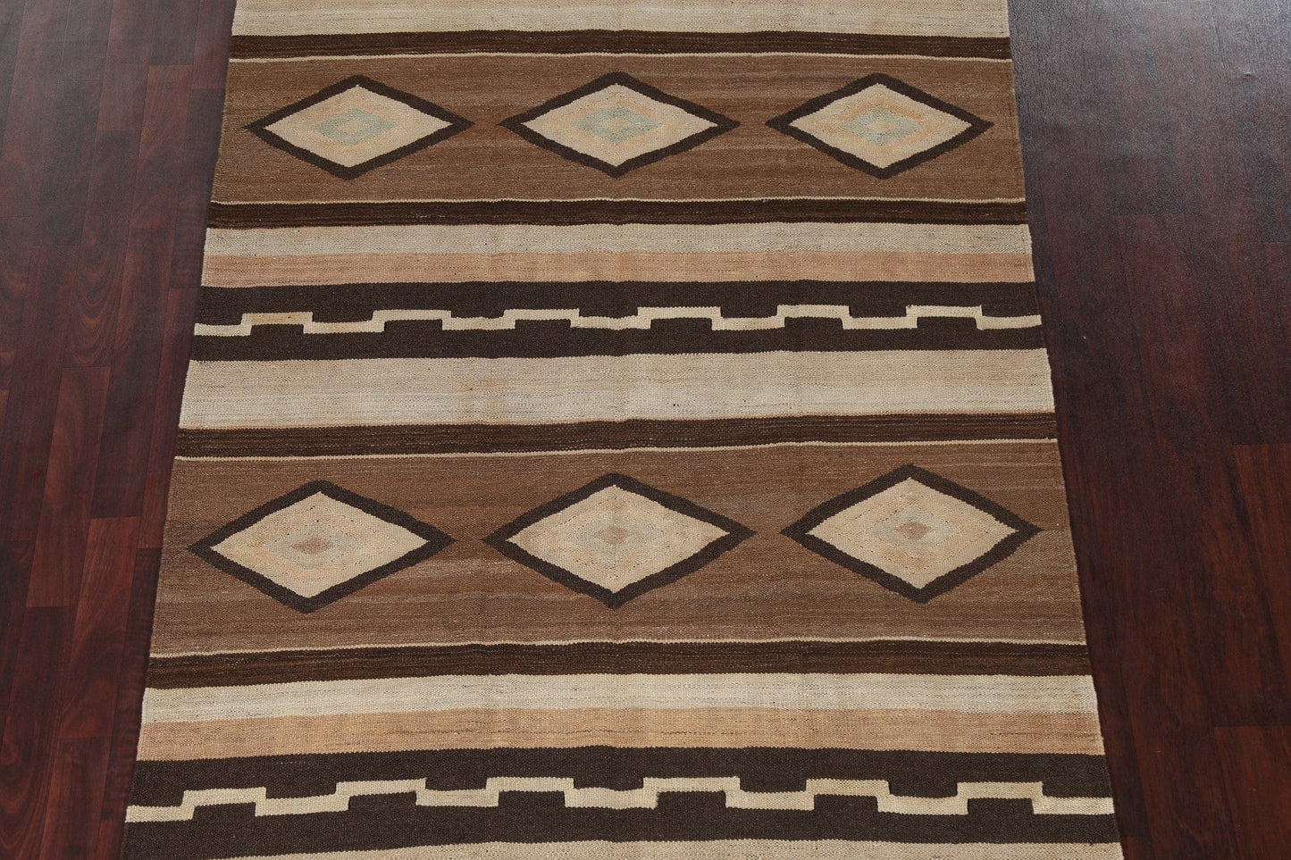 Tribal Brown Kilim Natural Dye Area Rug 5x10