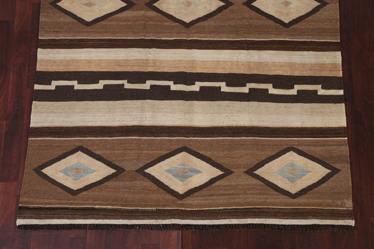 Tribal Brown Kilim Natural Dye Area Rug 5x10