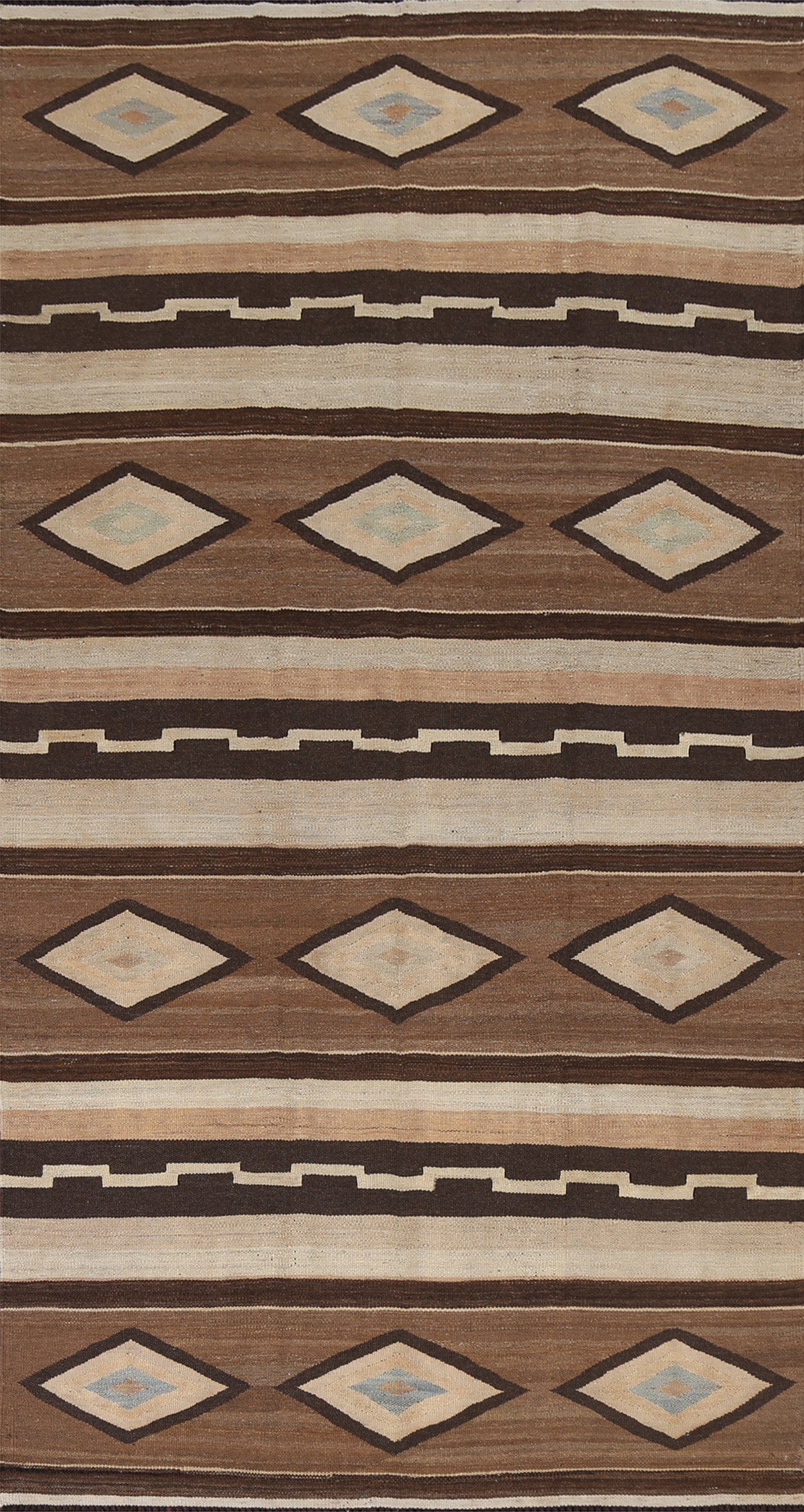 Tribal Brown Kilim Natural Dye Area Rug 5x10