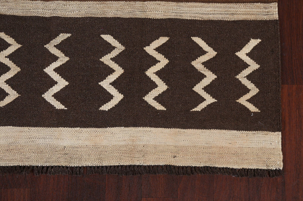 Natural Dye Kilim Oriental Runner Rug 4x10