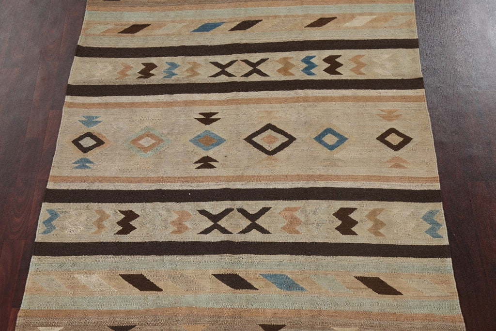 Natural Dye Kilim Oriental Wool Rug 6x13