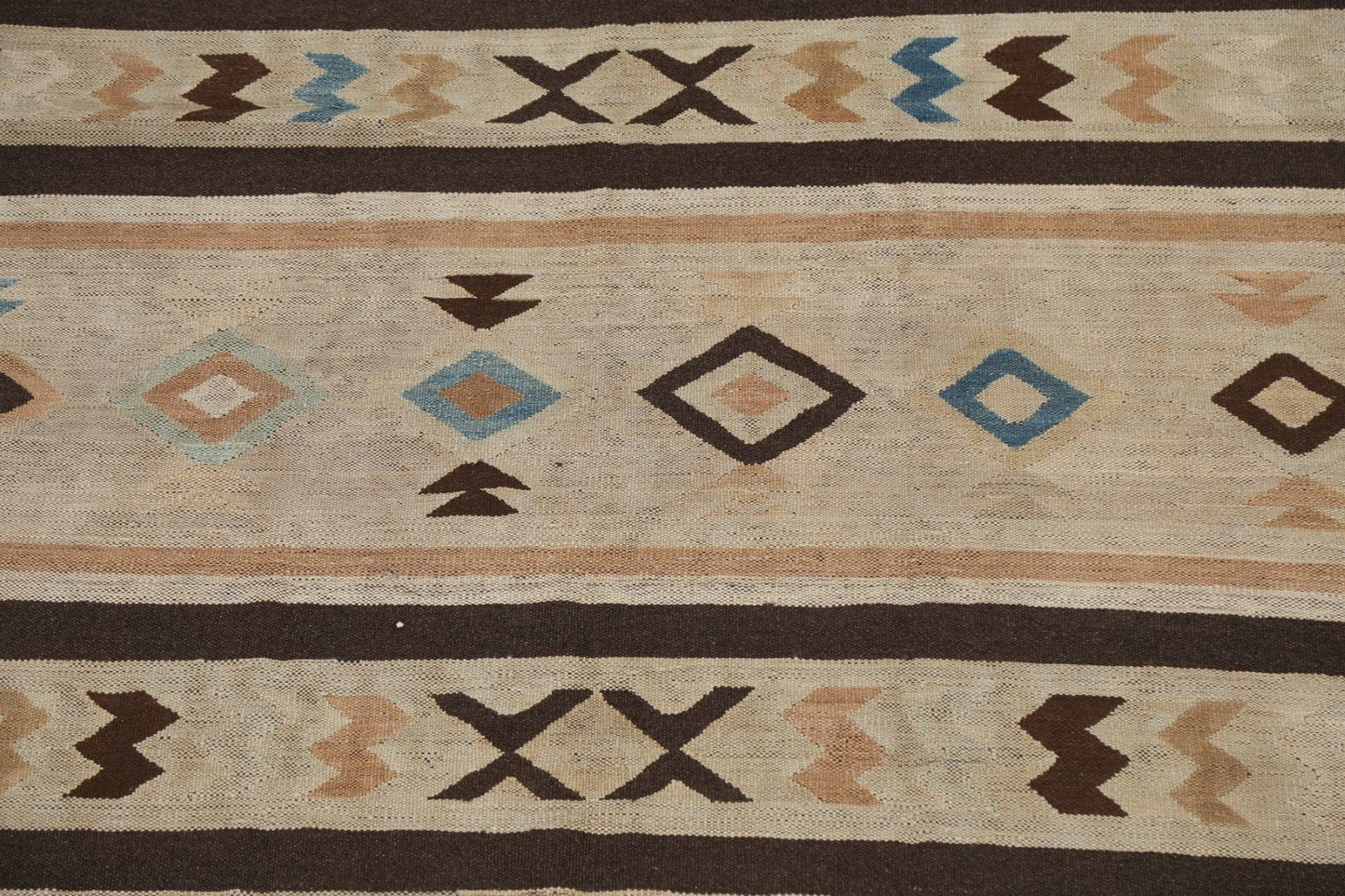 Natural Dye Kilim Oriental Wool Rug 6x13