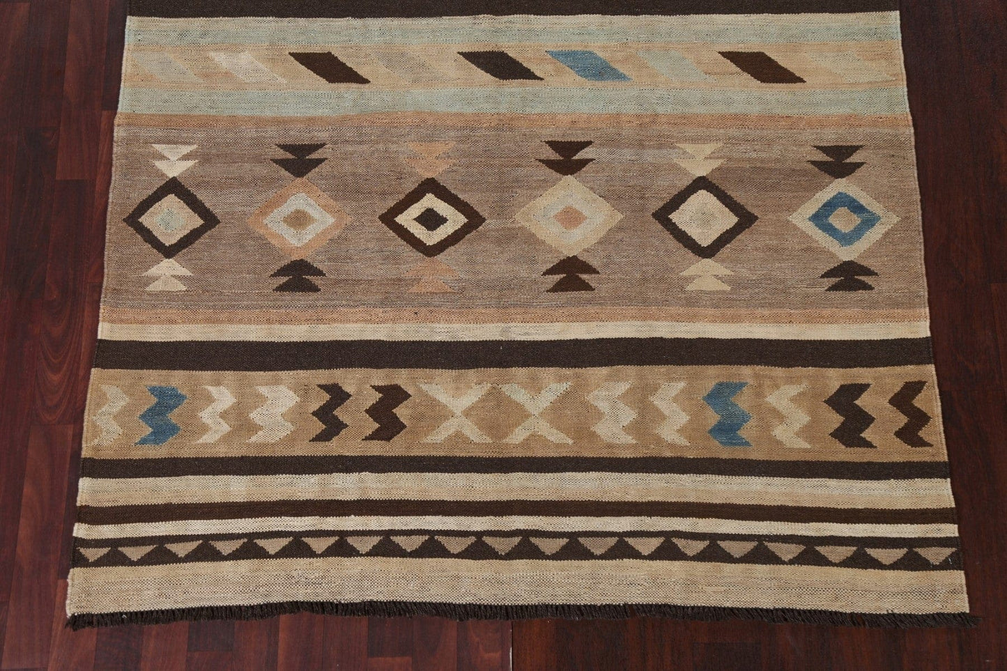 Natural Dye Kilim Oriental Wool Rug 6x13