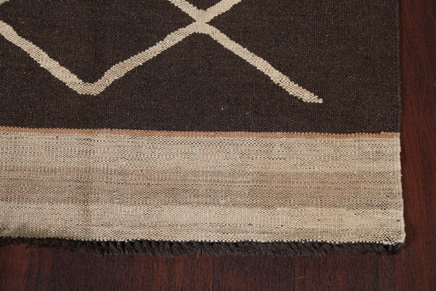 Natural Dye Geometric Kilim Oriental Runner Rug 3x13