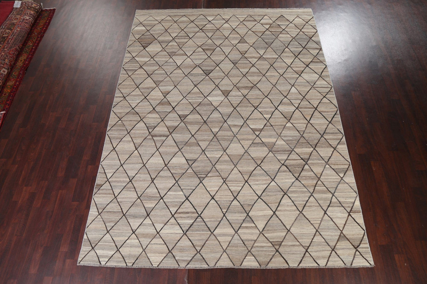 Trellis Kilim Natural Dye Wool Rug 9x12