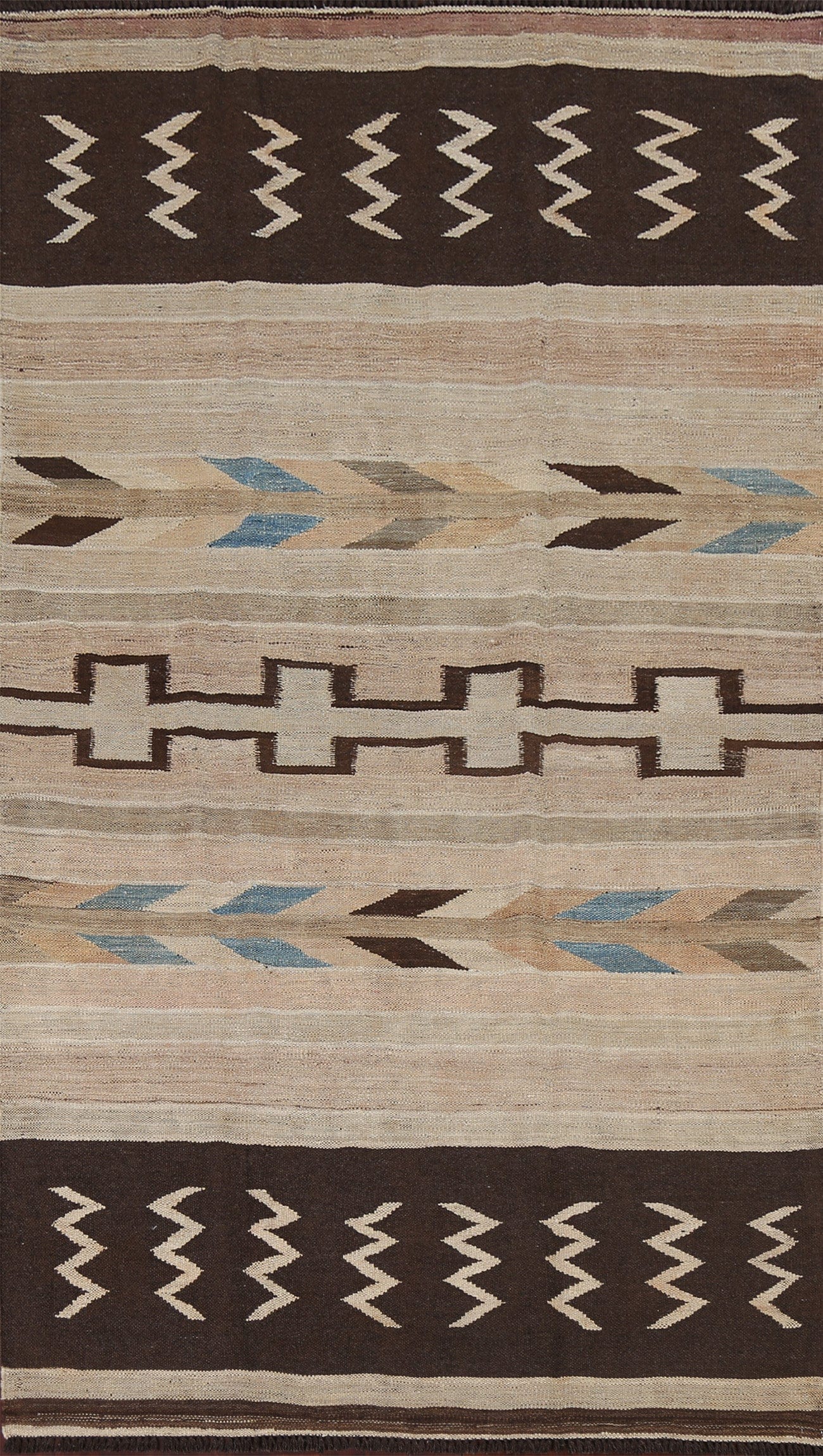 Natural Dye Tribal Kilim Oriental Area Rug 6x9