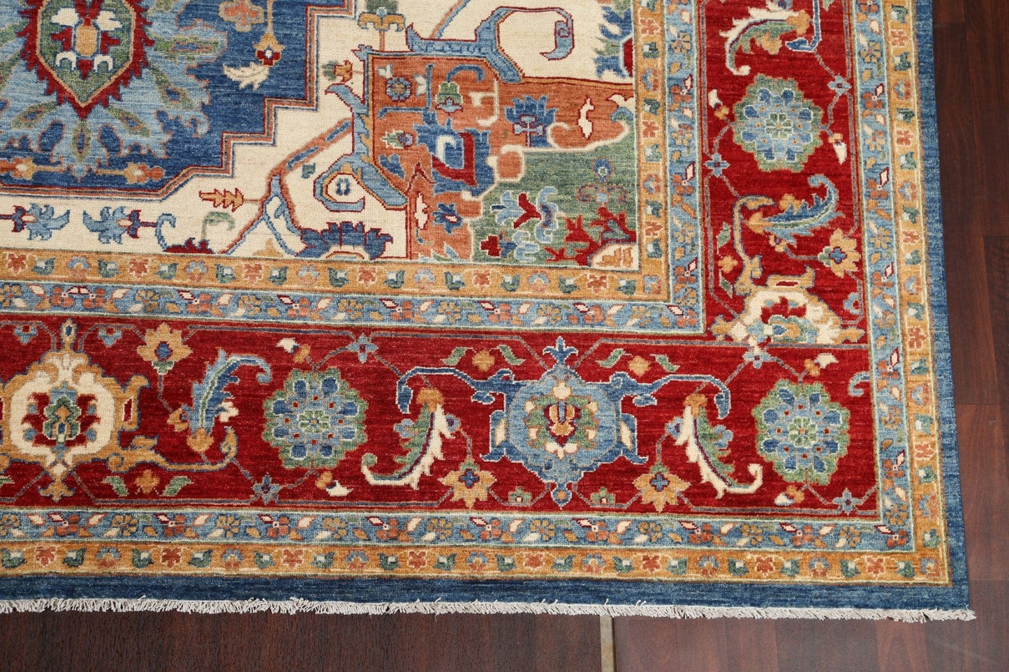 Vegetable Dye Heriz Serapi Handmade Oriental Rug 10x14