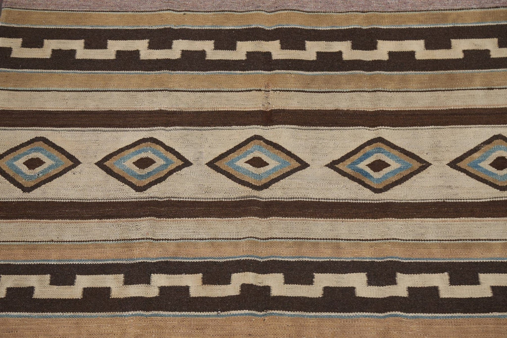 Tribal Geometric Kilim Natural Dye Oriental Rug 5x14