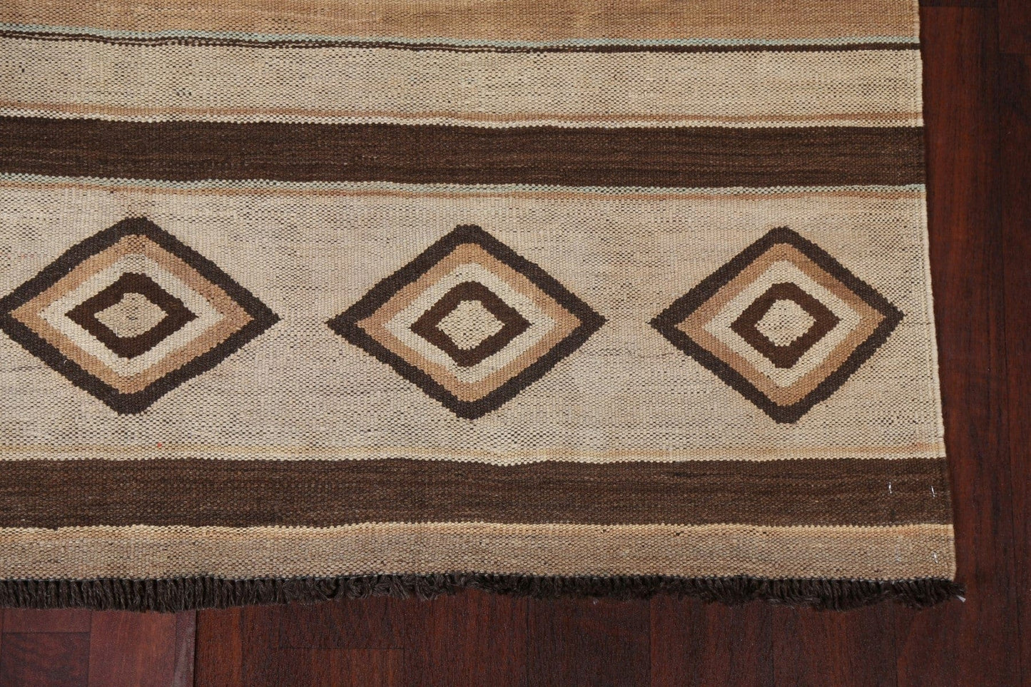 Tribal Geometric Kilim Natural Dye Oriental Rug 5x14