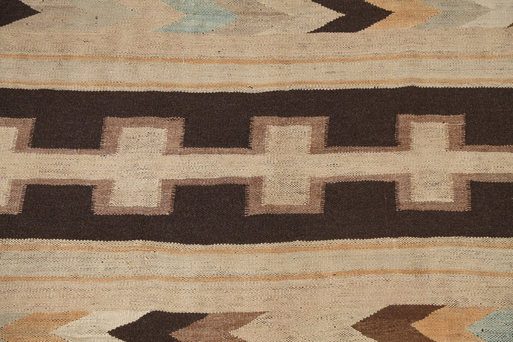 Natural Dye Wool Kilim Oriental Area Rug 7x8