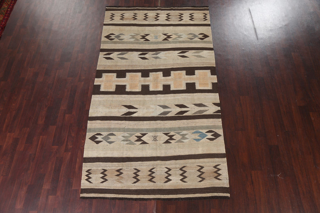 Natural Dye Wool Kilim Oriental Area Rug 6x10