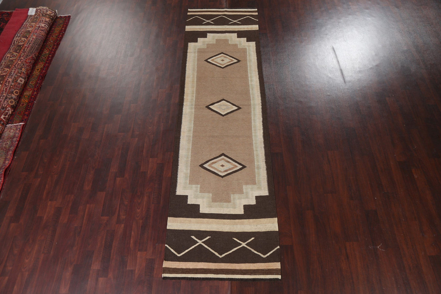 Natural Dye Kilim Oriental Runner Rug 3x13