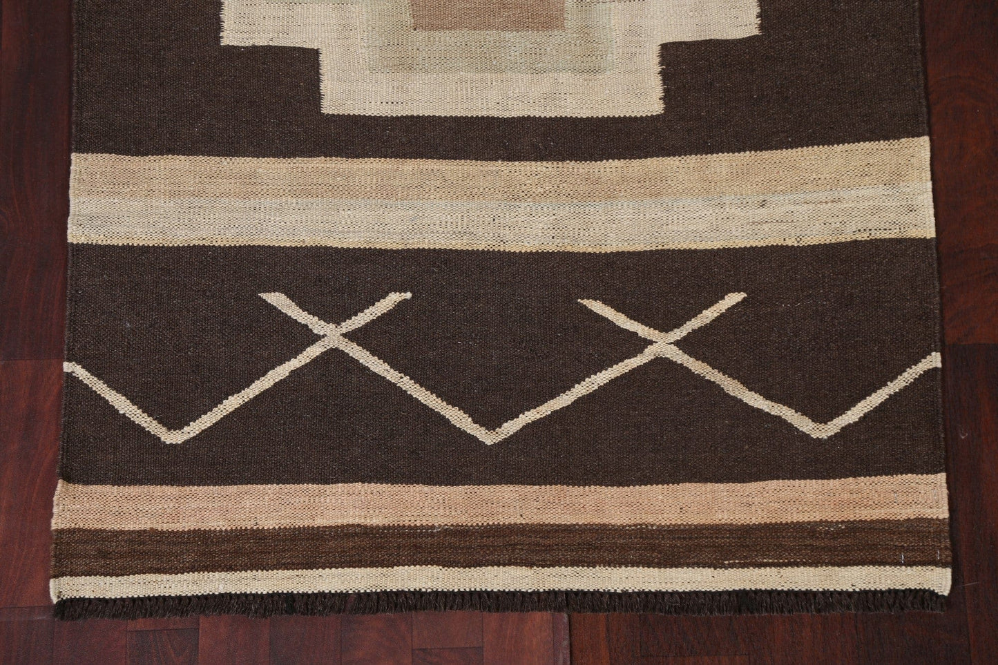 Natural Dye Kilim Oriental Runner Rug 3x13