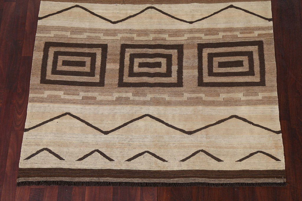 Kilim Natural Dye Oriental Wool Rug 5x10