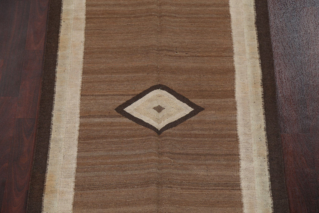 Natural Dye Wool Kilim Oriental Runner Rug 3x12