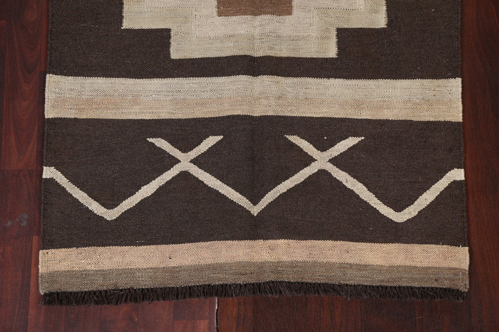 Natural Dye Wool Kilim Oriental Runner Rug 3x12