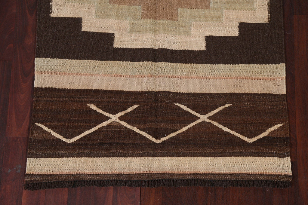 Natural Dye Wool Kilim Oriental Runner Rug 3x13