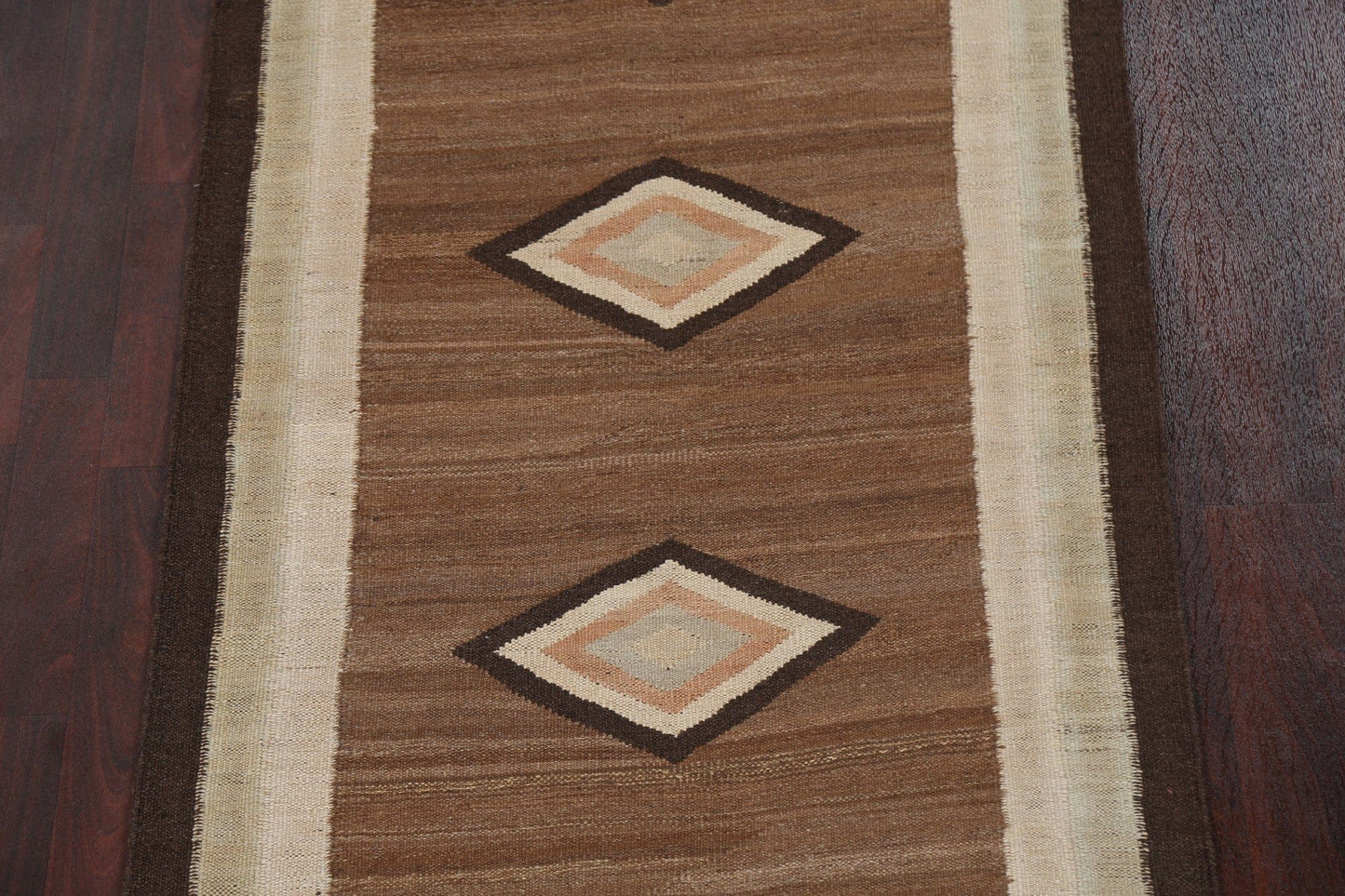 Natural Dye Wool Kilim Oriental Runner Rug 3x12