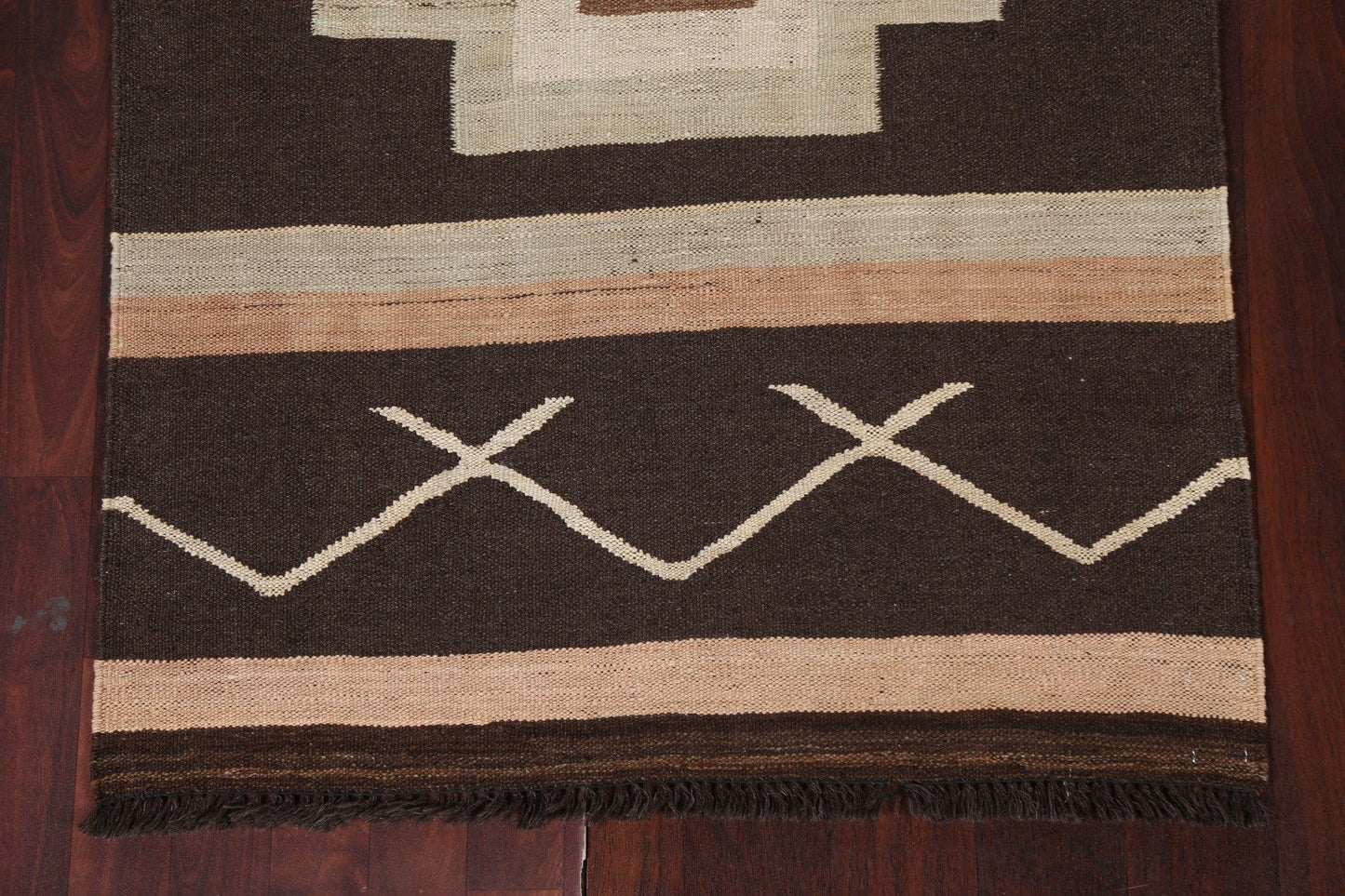 Natural Dye Wool Kilim Oriental Runner Rug 3x12