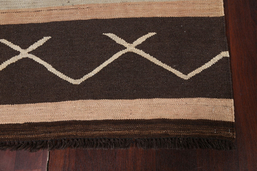 Natural Dye Wool Kilim Oriental Runner Rug 3x12