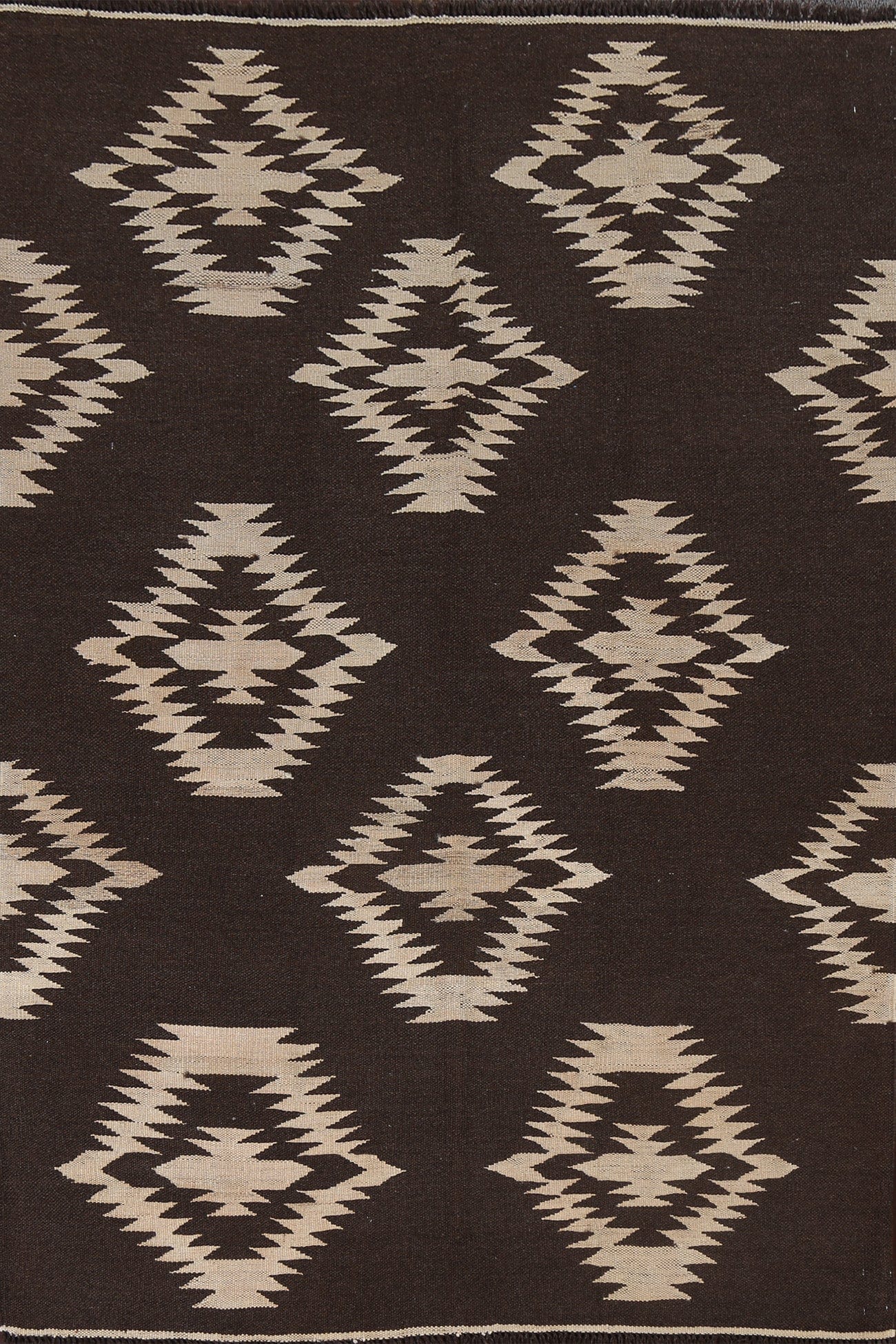 Natural Dye Geometric Kilim Oriental Area Rug 5x7