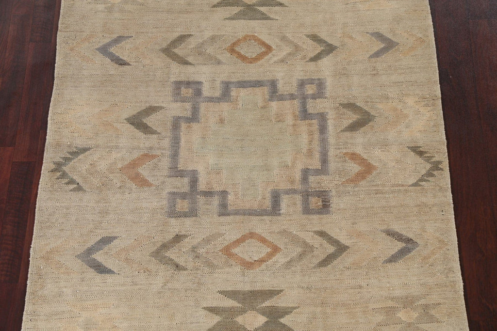 Natural Dye Wool Kilim Oriental Area Rug 5x7