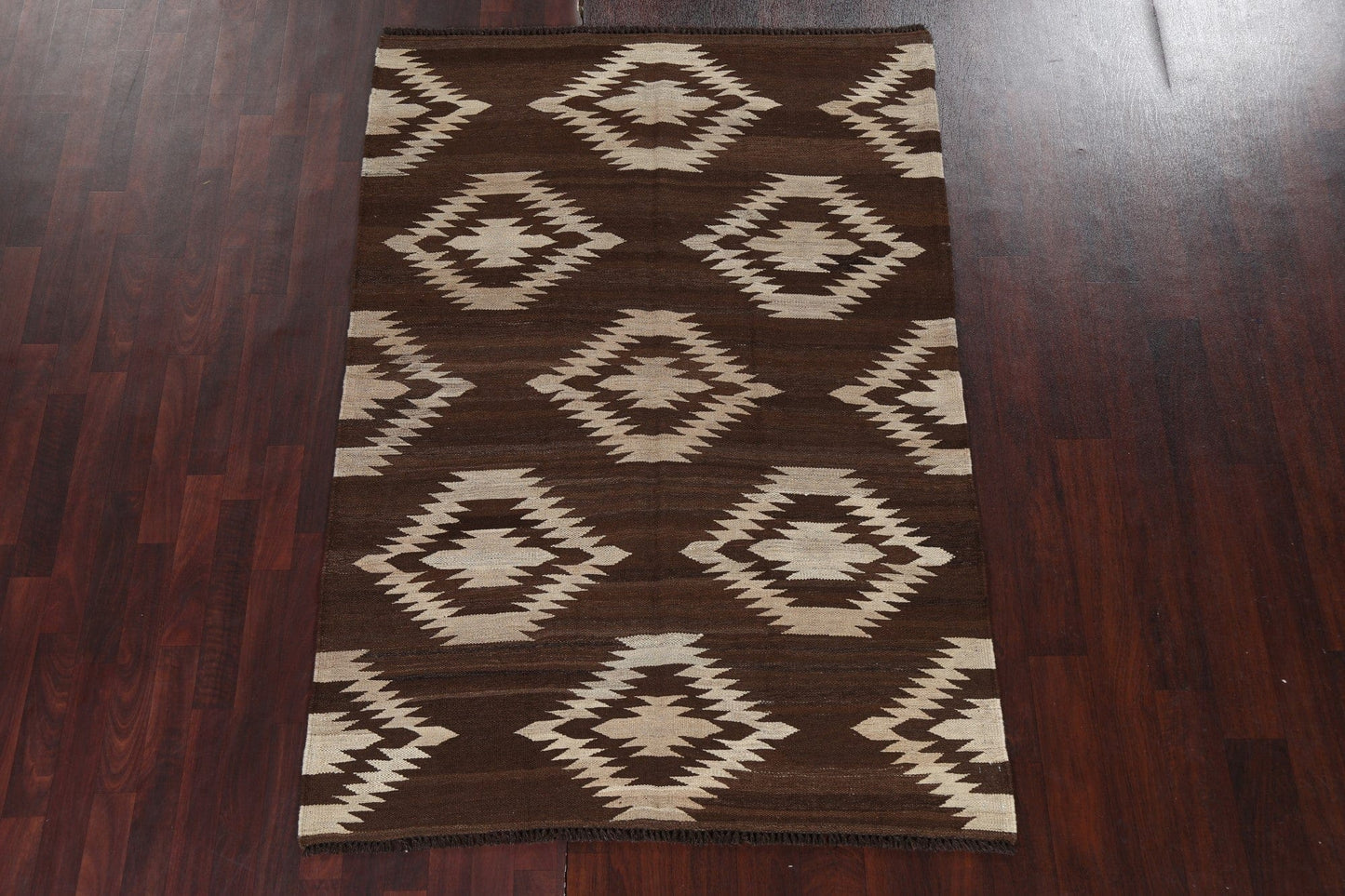 Natural Dye Kilim Oriental Wool Rug 5x7