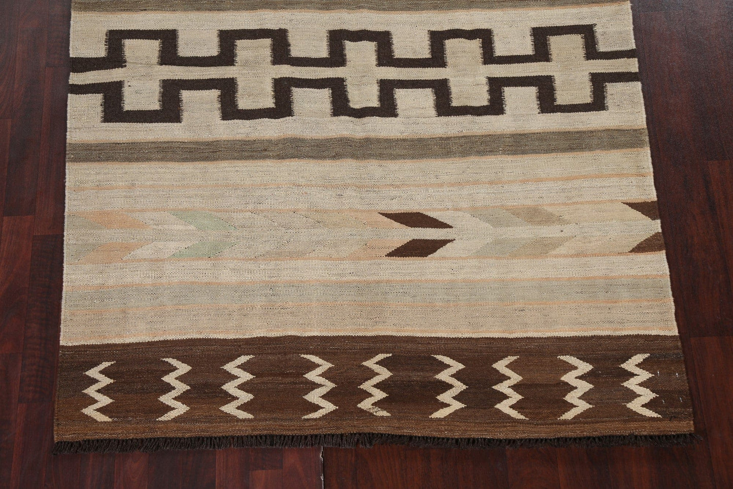 Natural Dye Tribal Kilim Oriental Area Rug 6x7