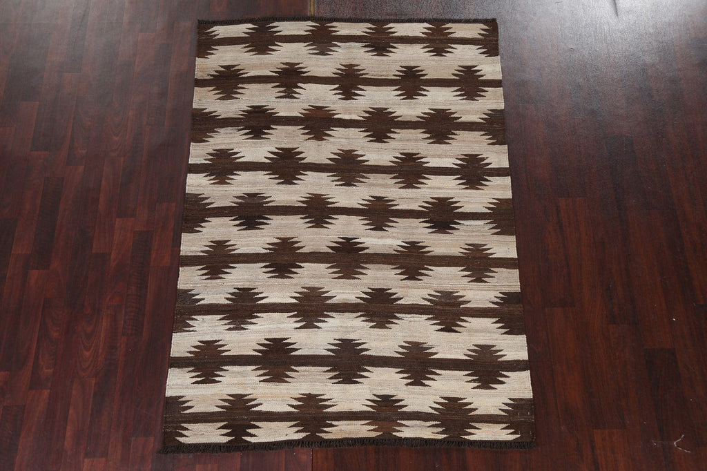 Natural Dye Tribal Kilim Oriental Area Rug 5x7