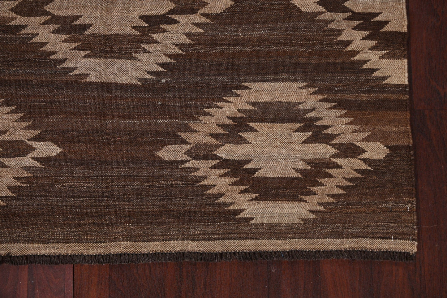 Natural Dye Brown Kilim Oriental Area Rug 5x7