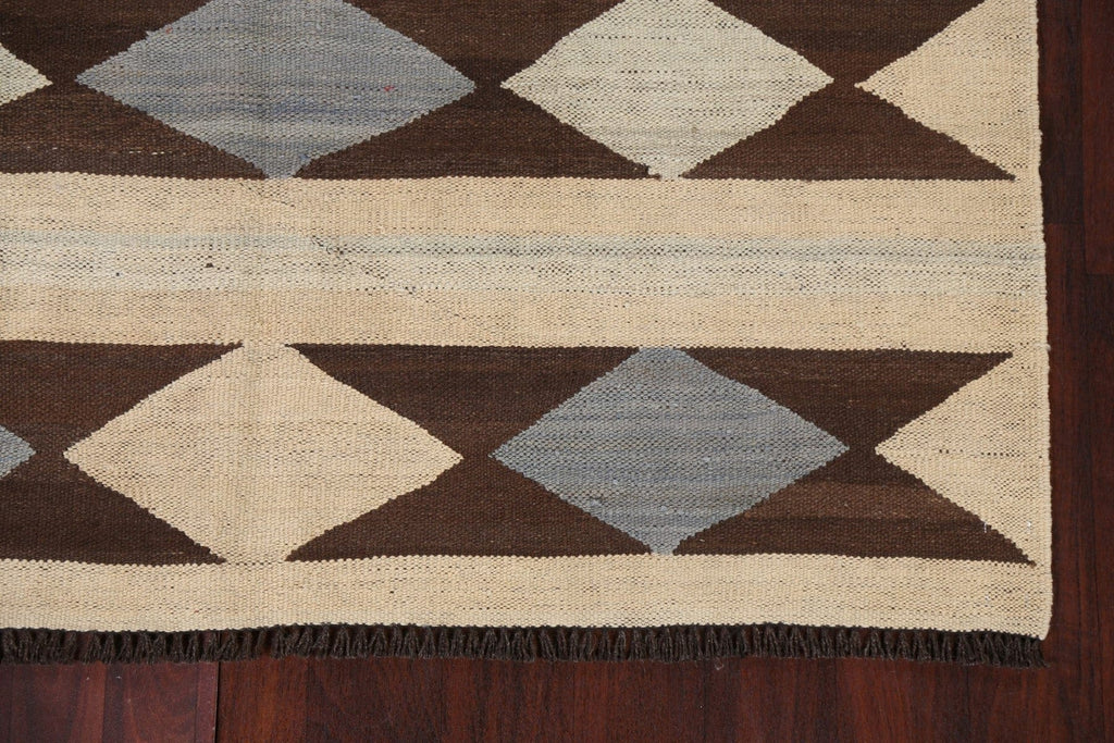 Natural Dye Geometric Kilim Oriental Area Rug 5x6