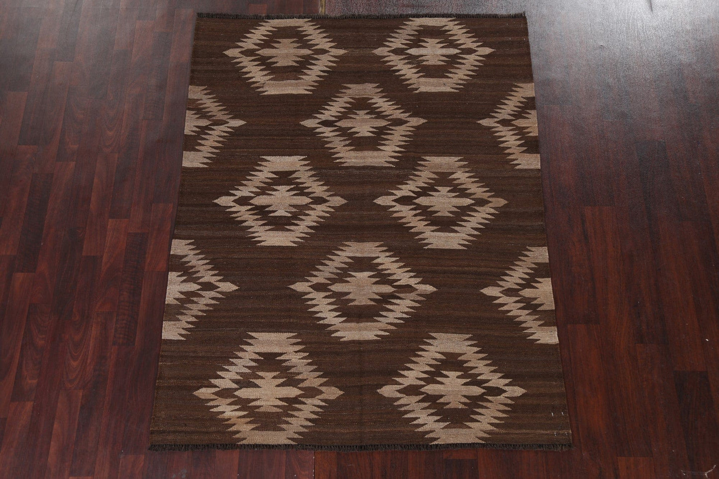 Natural Dye Tribal Wool Kilim Oriental Area Rug 5x6