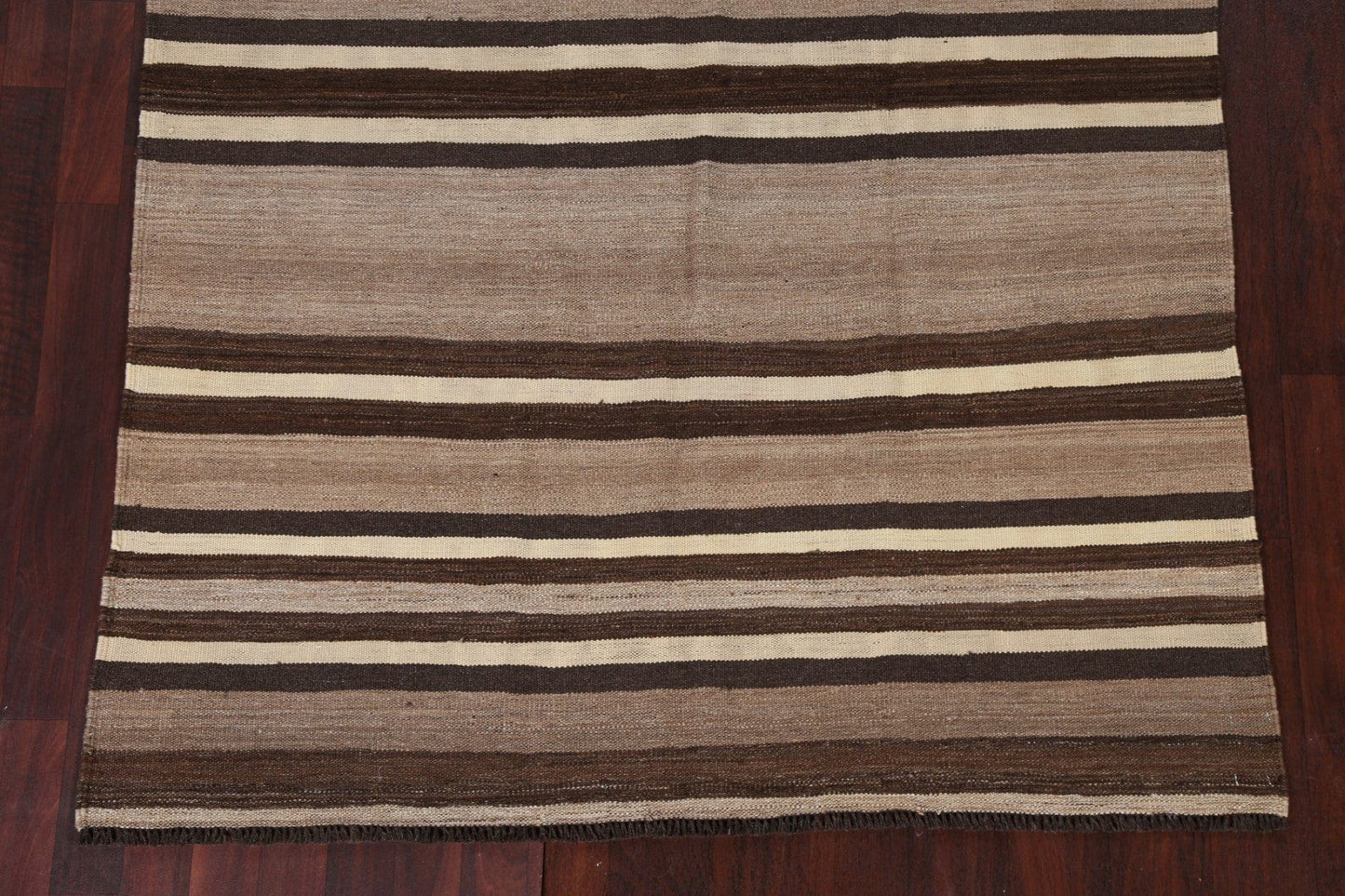 Natural Dye Striped Kilim Wool Oriental Rug 5x7