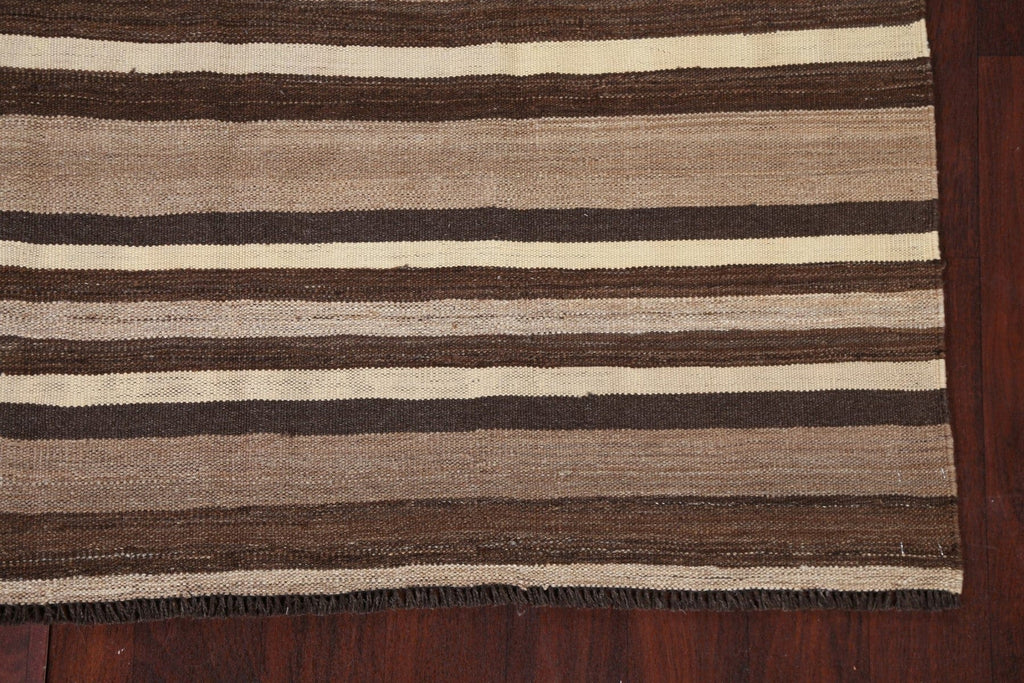 Natural Dye Striped Kilim Wool Oriental Rug 5x7