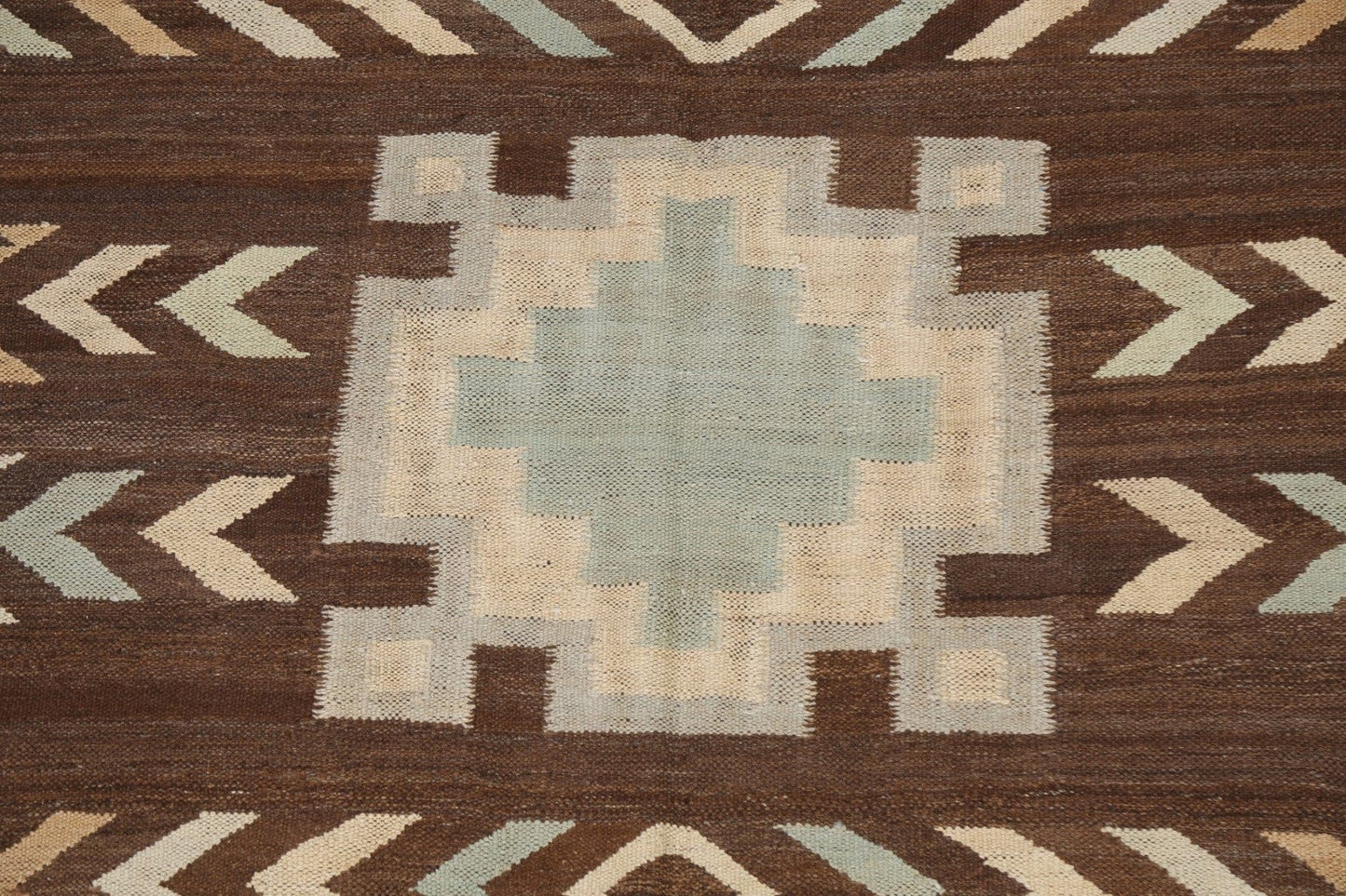 Brown Natural Dye Kilim Oriental Area Rug 5x7