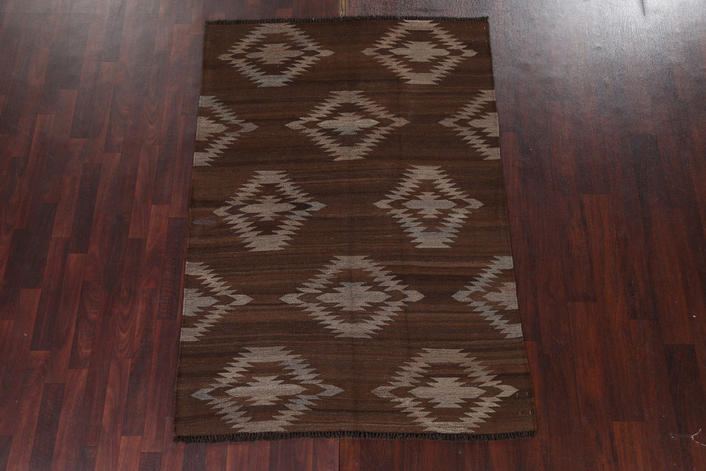 Geometric Kilim Wool Oriental Rug 5x7