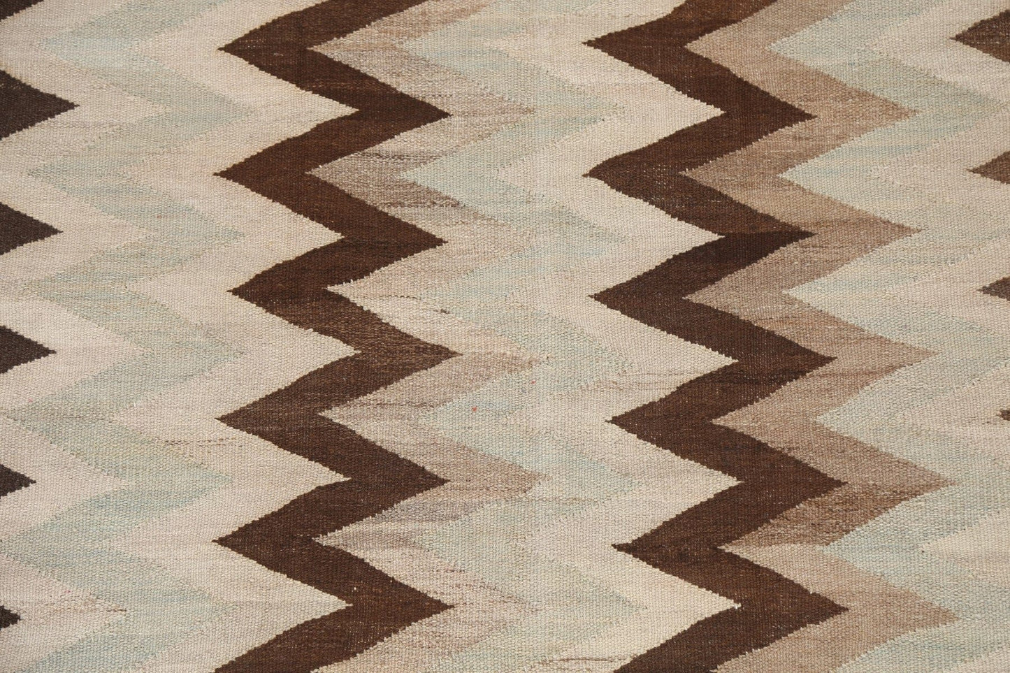 Natural Dye Chevron Kilim Handmade Oriental Rug 5x9