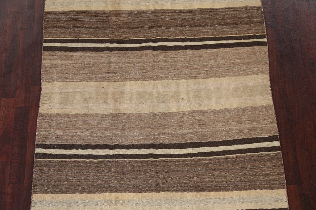 Natural Dye Striped Kilim Oriental Area Rug 5x7