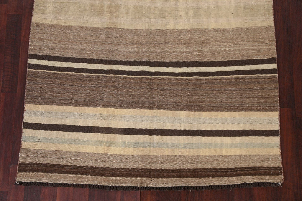 Natural Dye Striped Kilim Oriental Area Rug 5x7