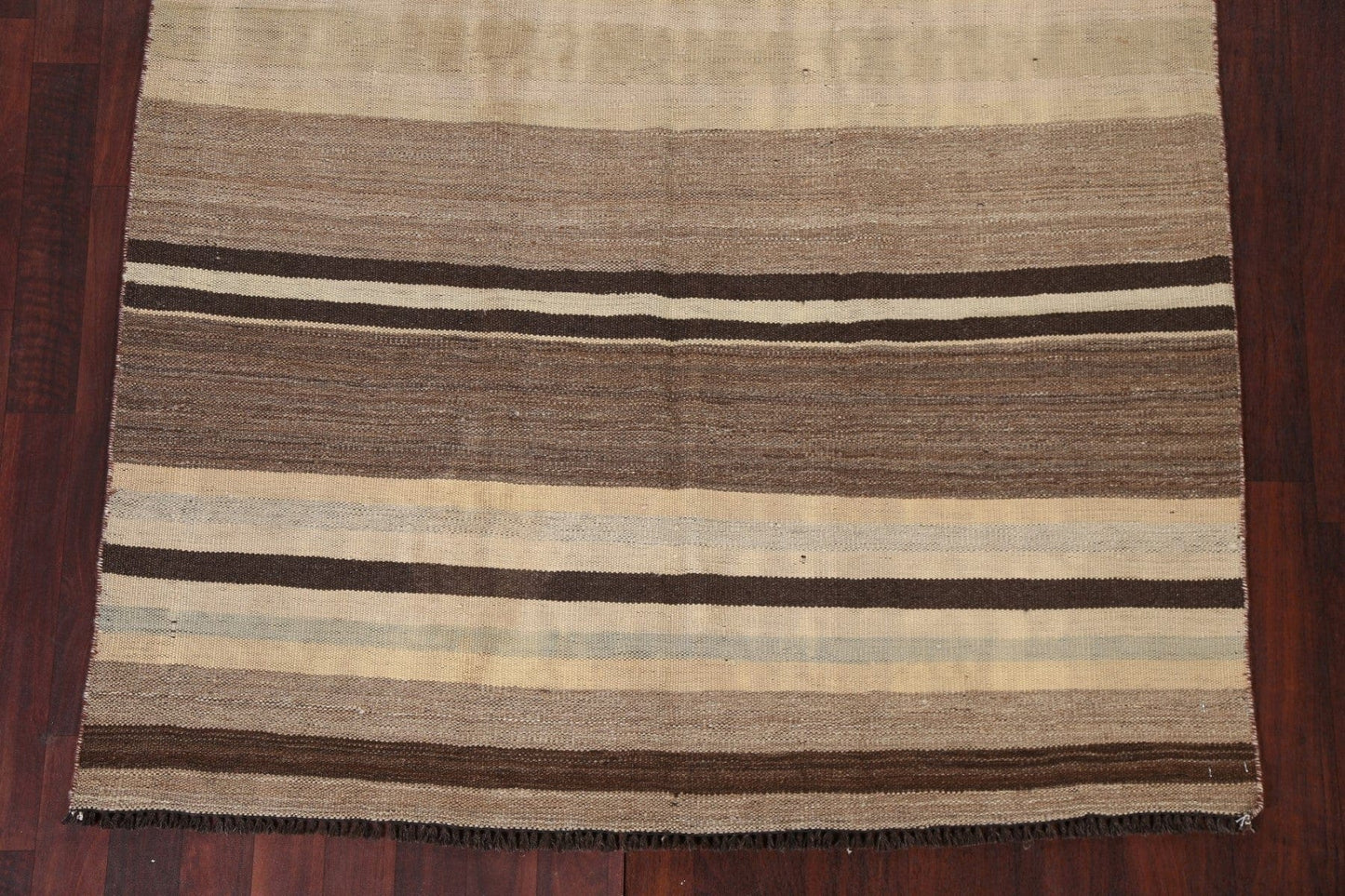 Natural Dye Striped Kilim Oriental Area Rug 5x7