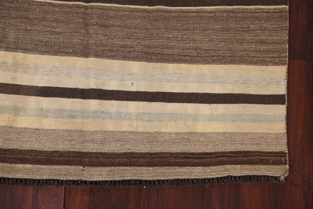 Natural Dye Striped Kilim Oriental Area Rug 5x7