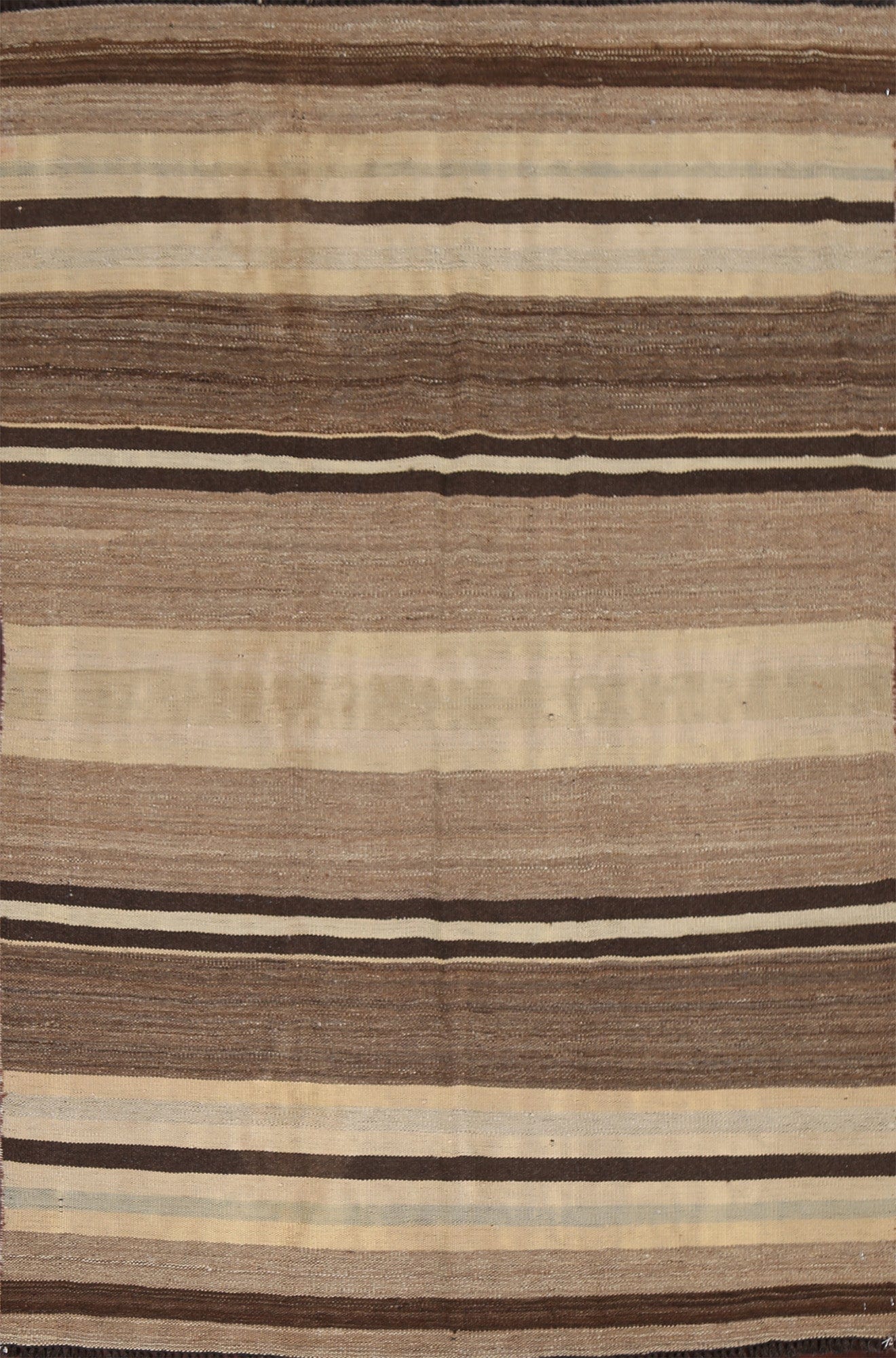 Natural Dye Striped Kilim Oriental Area Rug 5x7